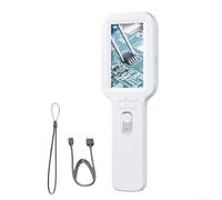 Startbuymore Handheld Digital Microscope Featuring 3 Inch IPS Screen, 5-500X Zoom, Dual Focus Lenses, 12 Megapixel Imaging, AVI Video, USB-C Interface(White)