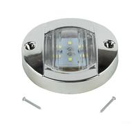 Startbuymore LED Stern Light Marine Boat Deck Lamp, White | 75mm Round, ABS Waterproof IP67, 12V 2.2W 147LM, Blue White Fits Cabin Courtesy Step Transom Cockpit, Night Lighting
