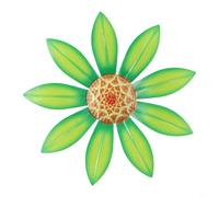 Startbuymore Metal Flower Wall Art, 3D Hand-Painted Iron Garden Decor for Indoor Outdoor Use, Vibrant Hanging Ornament for Patio Yard(green)