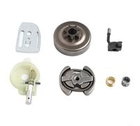 Startbuymore Oil Pump Oiler Gear and Clutch Drum Kit for 142 141 Chainsaw Complete Replacement Assembly Worm Gear Clutch Drum Bearing and Bar Plate Easy Installation Maintenance Parts