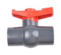 Startbuymore PVC Ball Valve Water Supply Sliding Socket Bond Connector Multiple Sizes 20mm 25mm 32mm 40mm 50mm Red Gray for Home Industrial Plumbing(25mm)
