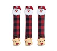 Startbuymore Set of 3 for Durable Christmas Handle Covers for Microwave Refrigerator Oven Handles Practical Covers to Protect and Decorate During Holidays (Style 1)