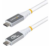 StarTech 1.5ft (45cm) USB4 Cable, 80Gbps, USB-IF Certified USB-C Cable, 240W, 8K 120Hz/4K 240Hz DP2.1, Thunderbolt 4 Compatible, White