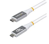 StarTech.com 1.5m (5ft) USB4 Cable, 80Gbps, USB-IF Certified USB-C Cable, 240W PD, 8K 120Hz/4K 240Hz DP2.1 DP80, TPE Jacket, Thunderbolt 4 Compatible - White USB-C Cord