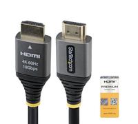 StarTech 5ft (1.5m) Premium Certified High Speed HDMI Cable, 4K 60Hz/1440p 144Hz UHD, High-Flex HDMI 2.0 Cord with HDR10/ARC, 18Gbps