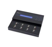 StarTech 1:7 Standalone USB Flash Drive Duplicator Cloner Eraser, LCD | Sanitizer copier, USB 3.0/2.0 thumb drives, System and file copy, Sector-by-sector, Quick and 3-pass DoD erase, 1.5GB/min