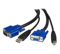 Startech 10 Ft 2-In-1 Universal Usb Kvm Cable Video / Usb Cable Hd-15 4 Pin Usb