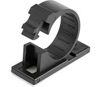 StarTech.com 100 Adhesive Cable Management Clips Black - Network/Ethernet/Office Desk/Computer Cord Organizer - Sticky Cable/Wire Holders - Nylon Self Adhesive Clamp UL/94V-2 Fire Rated