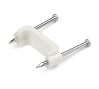 StarTech.com 100 Pack Cable Clips with Nails - Two Steel Nails - Reusable Nail-in Clamps - Brick/Drywall Cable Fasteners - Ethernet Cord/AV/Coax Cable - Mounting Cable Tacks - White - TAA (CBMDNMCC2)
