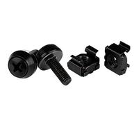 StarTech Mounting Screws and Cage Nuts for Server Rack – M5 x 12mm – 100 Pack – Black
