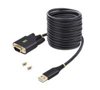 StarTech.com 10ft (3m) USB to Serial Adapter Cable COM Retention Interchangeable Screws/Nuts USB-A to DB9 RS232 FTDI IC ESD Protection Windows/macOS/Linux