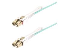 StarTech 10m/33ft OM4 Push-Pull Fibre Cable, LC to LC, LSZH (450FBLCLC10PP) | 32.8ft, UPC, Fibre Optic, 125, Low Insertion Loss, LSZH Fibre Jumper Cord, 100Gbps, Bend insensitive, UPC polished ends