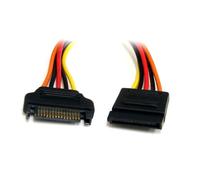 StarTech 12in 15 Pin SATA Power Extension Cable (SATAPOWEXT12) | SATA Power Extender, Male to Female, 12 Inch SATA Power Extension Cord
