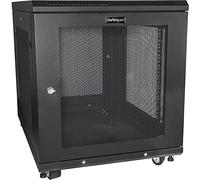 StarTech 12U 19in Enclosed 4-Post Server Cabinet, 29in Deep, 450kg/992lb | EIA-310 compliant, Casters and leveling feet, 1U fixed shelf, 27.8in high, 75cm mount depth, 10ft tie