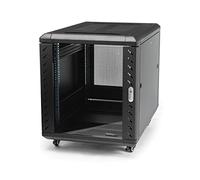 StarTech 12U 19in Enclosed 4-Post Server Cabinet, 29in Deep, 800kg/1764lb | EIA-310 compliant, Casters and leveling feet, 28.9in high, 75cm mount depth, Allen keys and washers