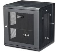 StarTech 12U Wall-Mount Cabinet, 19in, 4-Post, 16in Deep, 198lb (RK12WALHM) | Hinged enclosed locking network server rack kit, Adjustable depth 2.4-16in, SPCC steel, Ships fully assembled