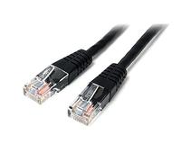 StarTech 15m Cat5e Snagless Ethernet Cable, PoE, Black (M45PAT15MBK) | Gold-plated RJ45, Patch Cable, Ethernet Cord, Connectors, UTP, 5Gbps speeds, 24AWG copper