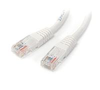 StarTech 15m Cat5e Snagless Ethernet Cable, PoE, White (M45PAT15MWH) | Gold-plated RJ45, Patch Cable, Ethernet Cord, UTP, 5Gbps speeds, 24AWG copper