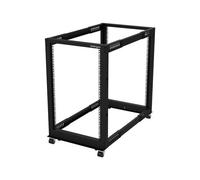 StarTech 18U 4-Post Open Frame Server Rack - Adjustable 22-40in, Mobile