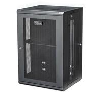 StarTech 18U Wall-Mount Cabinet, 19in, 4-Post, 16in Deep (RK1820WALHM) | Hinged enclosed locking server rack kit for IT data equipment, Adjustable depth 2.4-16in, SPCC steel, Assembled