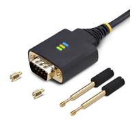 StarTech.com 1ft (30cm) USB to Serial Adapter Cable COM Retention Interchangeable Nuts/Screws USB-A to DB9 RS232 FTDI IC ESD Protection Windows/macOS/Linux