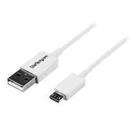 StarTech 1m/3.3ft USB-A to Micro-B Cable - USB 2.0 - White (USBPAUB1MW)