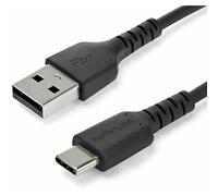 StarTech.com 1m USB A to USB C Charging Cable - Durable Fast Charge & Sync USB 2.0 to USB Type C Data Cord - Rugged TPE Jacket Aramid Fiber M/M 3A Black - Samsung S10, iPad Pro, Pixel