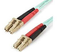 StarTech Aqua OM4 Duplex Multimode Fiber Cable LC/UPC to LC/UPC 50/125µm LSZH 1m 100G