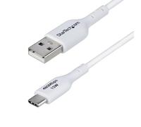 StarTech USB-A to USB-C Charging Cable 3ft (1m), TPE Jacket, Charge & Sync, 3A, USB 2.0, White
