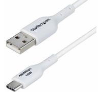StarTech USB-A to USB-C Charging Cable 3ft (1m), TPE Jacket, Charge & Sync, 3A, USB 2.0, White