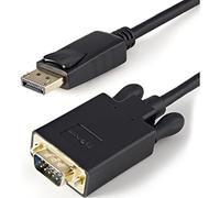 StarTech 1m Active DisplayPort to VGA Cable, 1080p, DP 1.2 (DP2VGAMM3B) | 1m, DP++ Source, EDID & DDC Pass-Through, Latching, VGA Screw Locking, Integrated Chip, DP 1.2 to VGA Converter, No Drivers