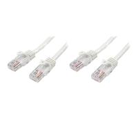 StarTech 1m Cat5e Snagless Ethernet Cable, PoE, White (45PAT1MWH) (Pack of 2)