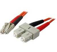 StarTech 1m OM1 Fibre Cable, LC to SC, 62.5/125, Optic, LSZH (FIBLCSC1) | Duplex 62.5, LSZH, Jumper Cord, Low-smoke zero-halogen jacket, Immune to electrical interference