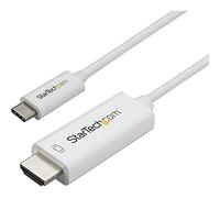 StarTech 1m USB-C to HDMI 2.0 Video Cable, 4K 60Hz, White, HDCP 2.2/1.4 | Laptop to HDMI Monitor, DP 1.2 Alt Mode HBR2, 7.1ch Audio, Thunderbolt 3 Compatible