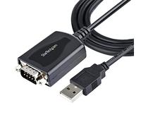 StarTech.com 3ft (1m) USB to Serial Cable with COM Port Retention, DB9 Male RS232 to USB Converter, USB to Serial Adapter for PLC/Printer/Scanner, Prolific Chipset, Windows/Mac