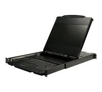 StarTech 1U 17in 1080p Dual-Rail DVI/VGA LCD KVM Console (RKCOND17HD) | Single port for DVI or VGA, Rackmount, Monitor, Server Rack, Fully Featured, Drawer, Cables, Support, 44230 MTBF
