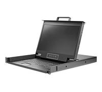 StarTech 1U 17in HD 1080p VGA LCD KVM Console with Cables, USB (RKCONS17HD) | Single port VGA, Rackmount, Monitor, Server Rack, Fully Featured, Drawer, Hardware, Support, 000 MTBF, 17.3in widescreen TFT