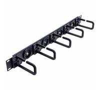 StarTech Cable Manager CABLMANAGERH 1U 19-inch D-Ring Rack Cable Organizer - Black