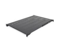 StarTech 1U 4-Post Vented Rack Shelf, 68kg/150lb (ADJSHELFV-RACK) | adjustable mounting depth 28-34.4in/71.1-87.3cm, 68kg/150lb capacity, Cold-rolled steel, M5 hardware