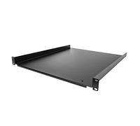 StarTech 1U Fixed Rack Shelf, 19in, 55lb, 20in Deep (SHELF-1U-20-FIXED-S) | Universal cantilever tray for 19in network equipment rack and cabinet, 2.0mm cold-rolled steel, Downward lips