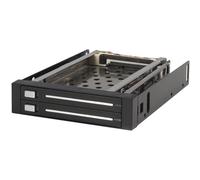 StarTech 2-Drive 2.5in SATA Mobile Rack for 3.5in HDD (HSB220SAT25B) | Trayless, Backplane, SATA III 6Gbps, Supports SATA I/II/III SSDs and HDDs, Front eject buttons, Aluminium, Vented
