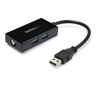 StarTech.com USB to Ethernet Adapter, USB 3.0 to 10/100/1000 Gigabit Ethernet LAN Converter for Laptops, 11.8in/30cm Attached Cable, USB to RJ45 Adapter, NIC Adapter, USB Network Adapter