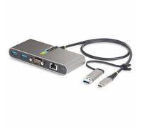 StarTech.com 2-Port USB-C Hub with Ethernet and RS-232 Attached USB-C to USB-A Dongle 100W PD Pass-Through 2x USB-A 5Gbps Gigabit Ethernet RS232 Serial (FTDI)