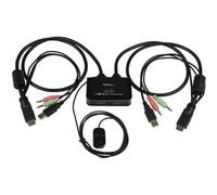 Startech 2 Port Usb Hdmi Cable Kvm Switch With Audio And Remote Switch Usb Power