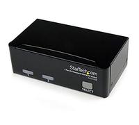 StarTech 2-Port USB VGA KVM Switch 1920x1440 with Cables Hub (SV231USBGB) | Includes cables, Kit, Control two computers from one keyboard mouse and monitor, Share three USB peripherals