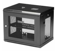 StarTech.com 2-Post 9U Wall Mount Network Cabinet with 1U Shelf, 19" Wall-Mounted Server Rack for Data / Networking / AV / Electronics / Computer Equipment, Small Vented Rack Enclosure