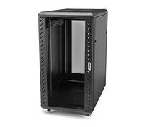 StarTech 22U 4-Post Server Cabinet, 83cm/33in Deep, 1764lb (RK2236BKF) | 19in enclosed enterprise steel rack, Adjustable depth 5.7in-33in, Lockable vented doors, Casters & feet