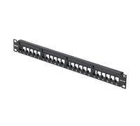 StarTech 24 Port 1U Blank Keystone Patch Panel with Cable Management Bar, Rackmount Cat6 Patch Panel for RJ45 UTP Ethernet Network Jacks