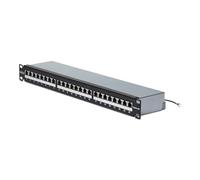StarTech 24-Port 1U Cat6a STP Patch Panel, 110 Type (C6APANELSTP241UPD) | Rear 110/Krone IDC punch-down, RJ45 STP front ports, Rackmount, Metal housing cover, Grounding wire for EMI protection