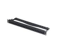 StarTech 24 Port 1U Feed Through Patch Panel with Cable Management Bar, Rackmount Cat6 Ethernet Patch Panel with RJ45 UTP Inline Couplers